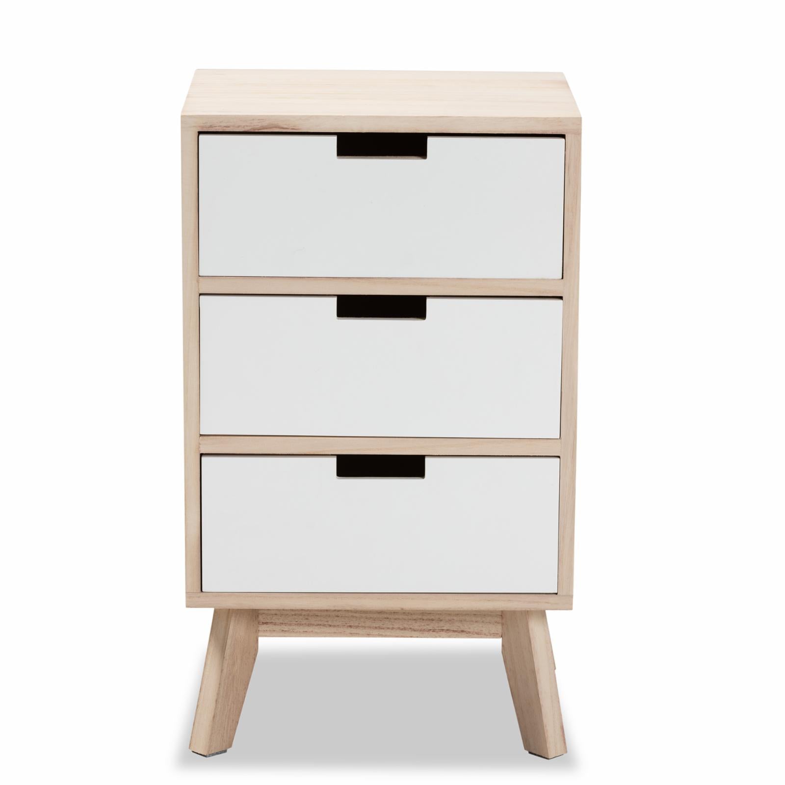 Baxton Studio Halian 3-Drawer Nightstand