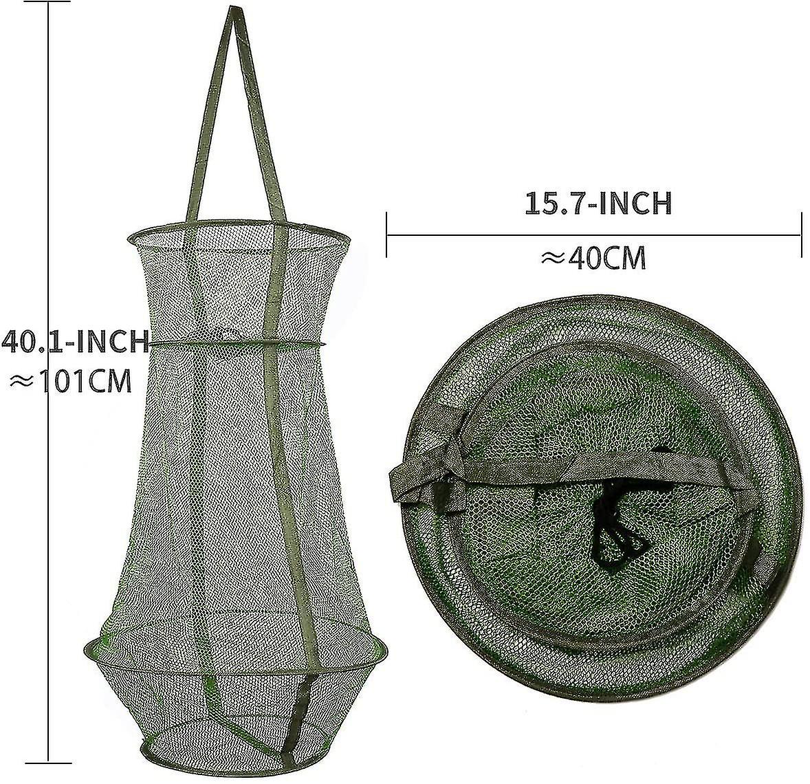 Fishing Cage Fishing Basket Collapsible Bucket Bag Fish Bait Trap For Fisherman To Hold To Keep Fishes Minnows Shrimps Lobsters Crab Fishing Net， Fold