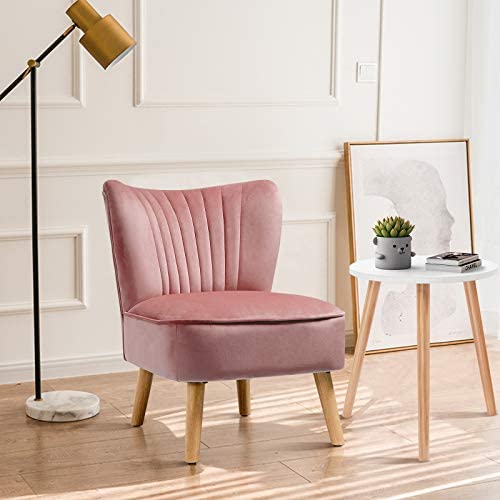 Giantex Velvet Accent Chair with End Table Set