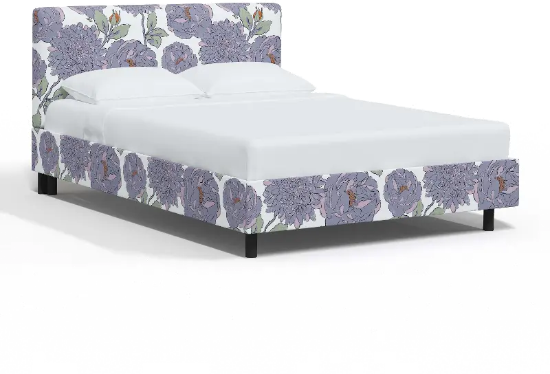 Brianna Periwinkle Floral Twin Platform Bed - Skyline Furniture