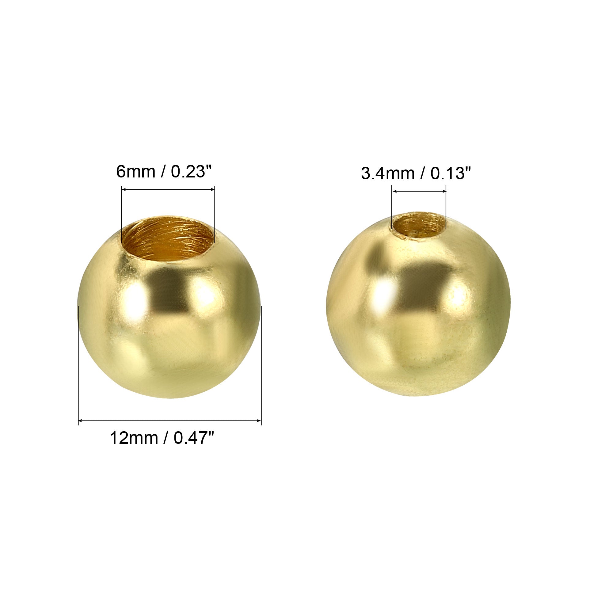 Uxcell Pull Cord End Cord Metal Bead Lamp Zipper Round Ball Pull End Gold Tone for Blind Light Pull Switch, Pack of 4