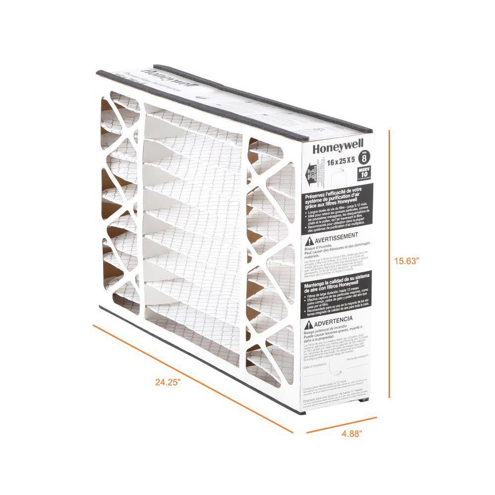 Honeywell Home 16 x 25 x 5 Pleated Air Filter FPR 8 MERV 10 CF508D1625