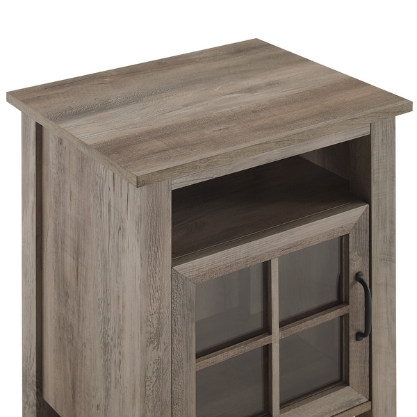 Middlebrook Windowpane-Glass Door Side Table