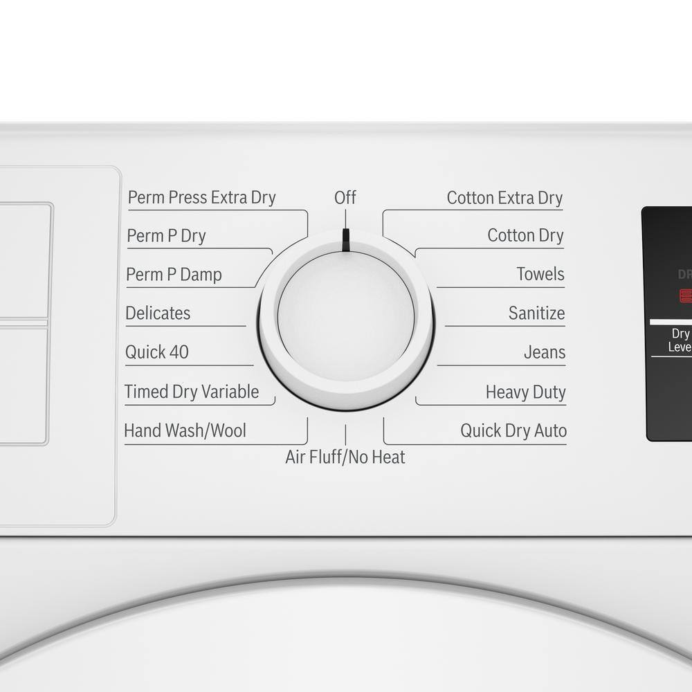 Bosch 300 Series 4 cu. ft. 240-Volt White Stackable Electric Ventless Condensate Compact Dryer ENERGY STAR WTG86403UC