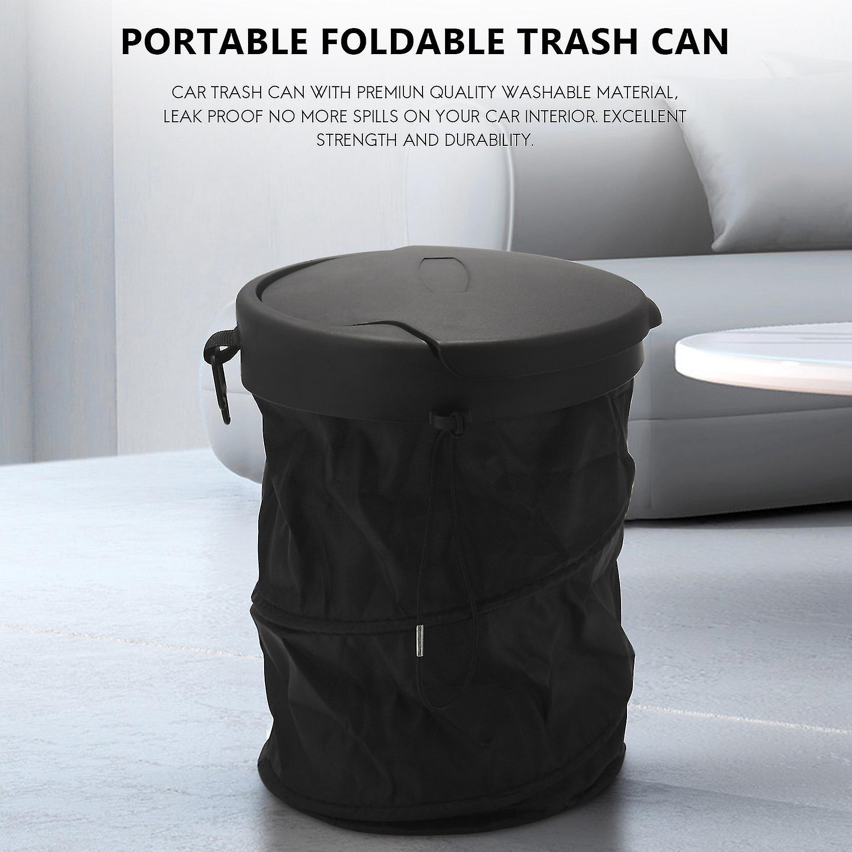 Car Trash Can Portable Garbage Bin Collapsible Pop-up Bag Waste Basket Bin Rubbish Bin Black