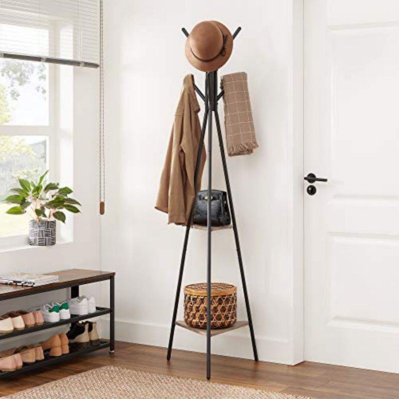 Coat Rack Stand Greige and Black