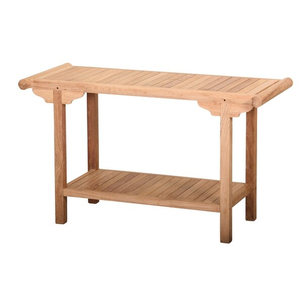 Jakarta Teak Outdoor Console Table with Storage Shelf