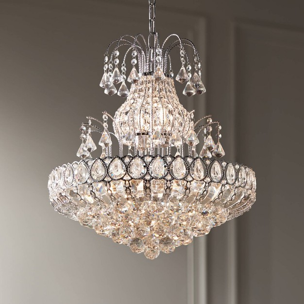 Wide Modern Tiered Crystal 8 light Fixture For Dining Room House Foyer Kitchen Island Entryway