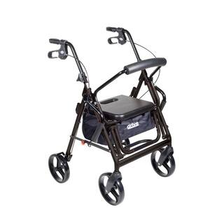 Drive Medical Duet Dual Function Transport Wheelchair Rollator Rolling Walker Black 795bk