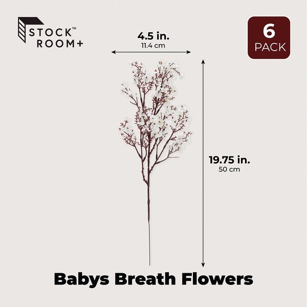 Silk Artificial Baby's Breath Flowers with Stem，White Babies Breath Bouquets (20 In，6 Pack)