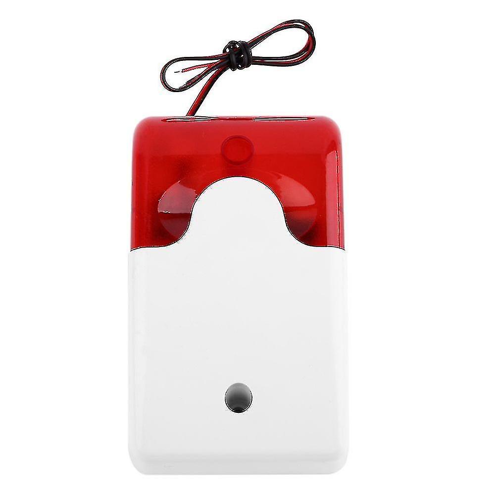 1sets Mini Wired Strobe Siren Durable 12v Sound Alarm Strobe Flashing Red Light Sound Siren Home Security Alarm System 108db