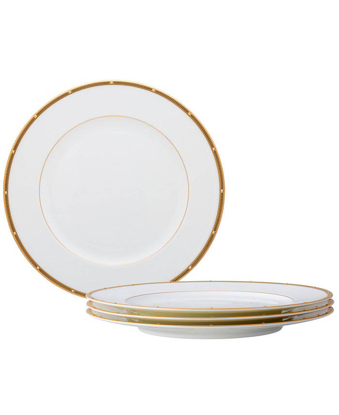 Noritake Rochelle Gold Set of 4 Dinner Plates Service For 4