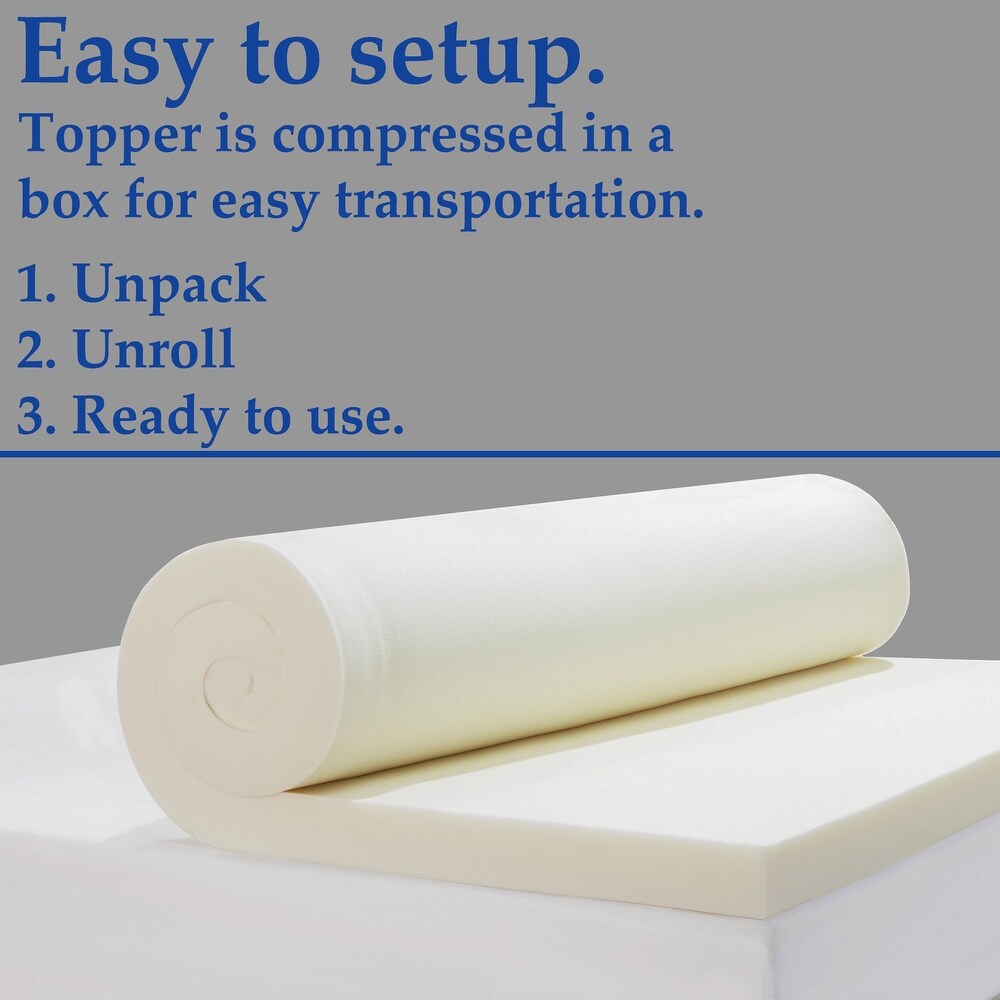 Onetan 1 inch/2 Inch Foam Topper Adds Comfort to Mattress.