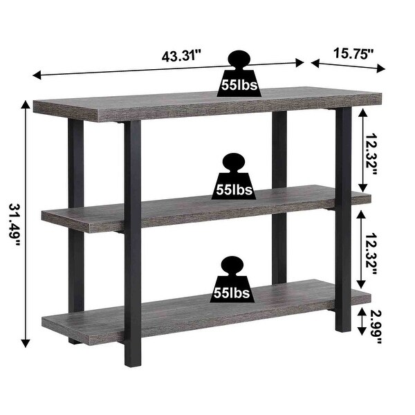 Grondin Retro Farmhouse Style 3-Tier Console Table