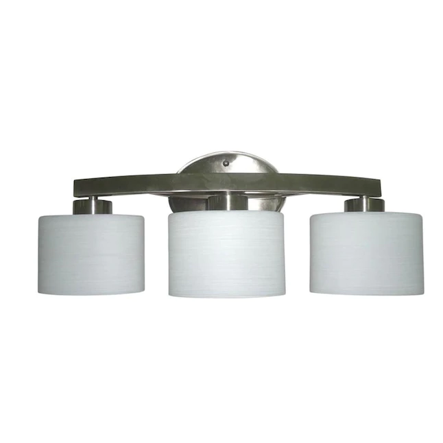 allen + roth Merington 21.5-in 3-Light Brushed Nickel Transitional Vanity Light