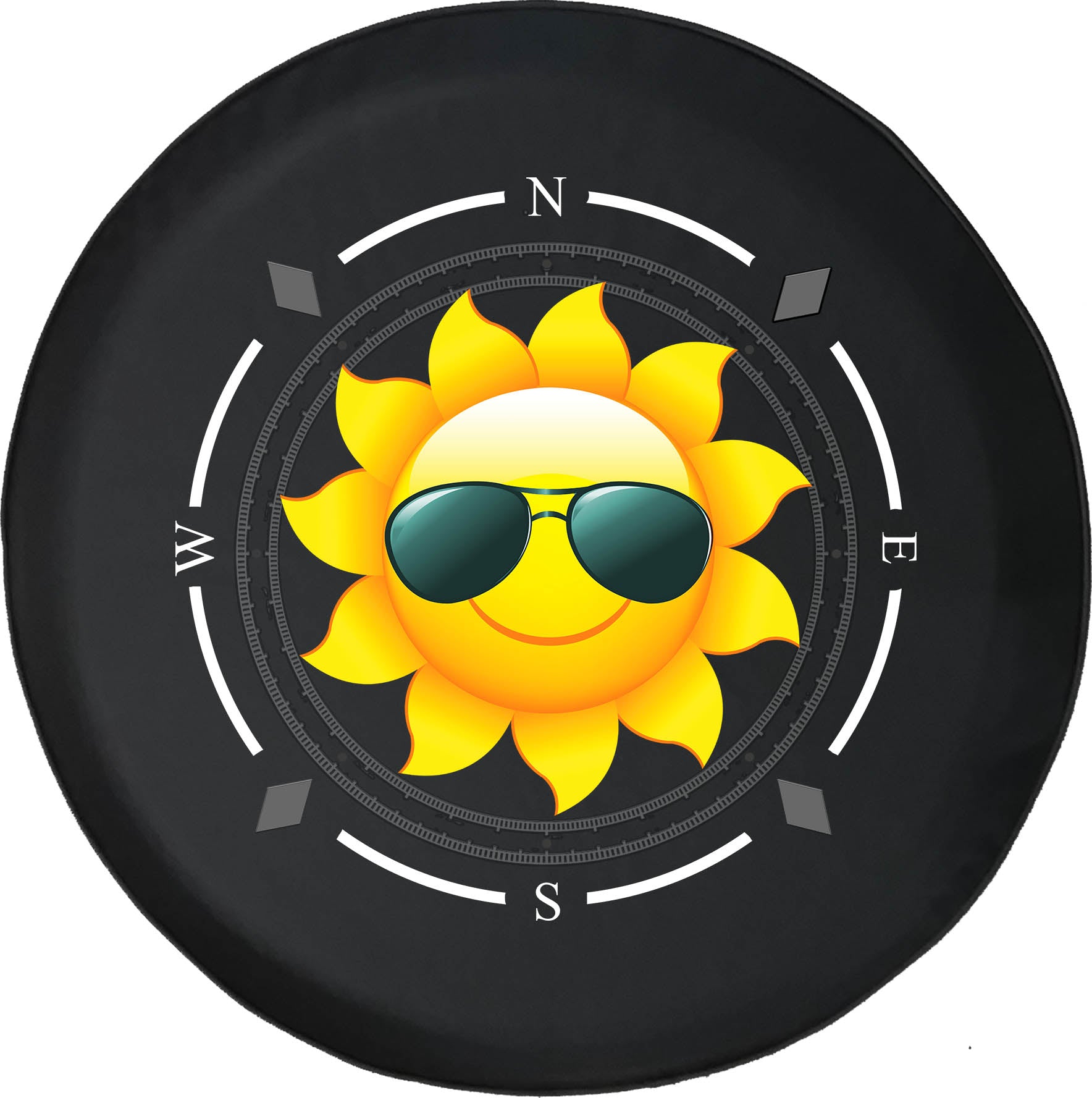 Spare Tire Cover Compass Sunshine Sunglasses Wheel Covers Fit for SUV accessories Trailer RV Accessories and Many Vehicles