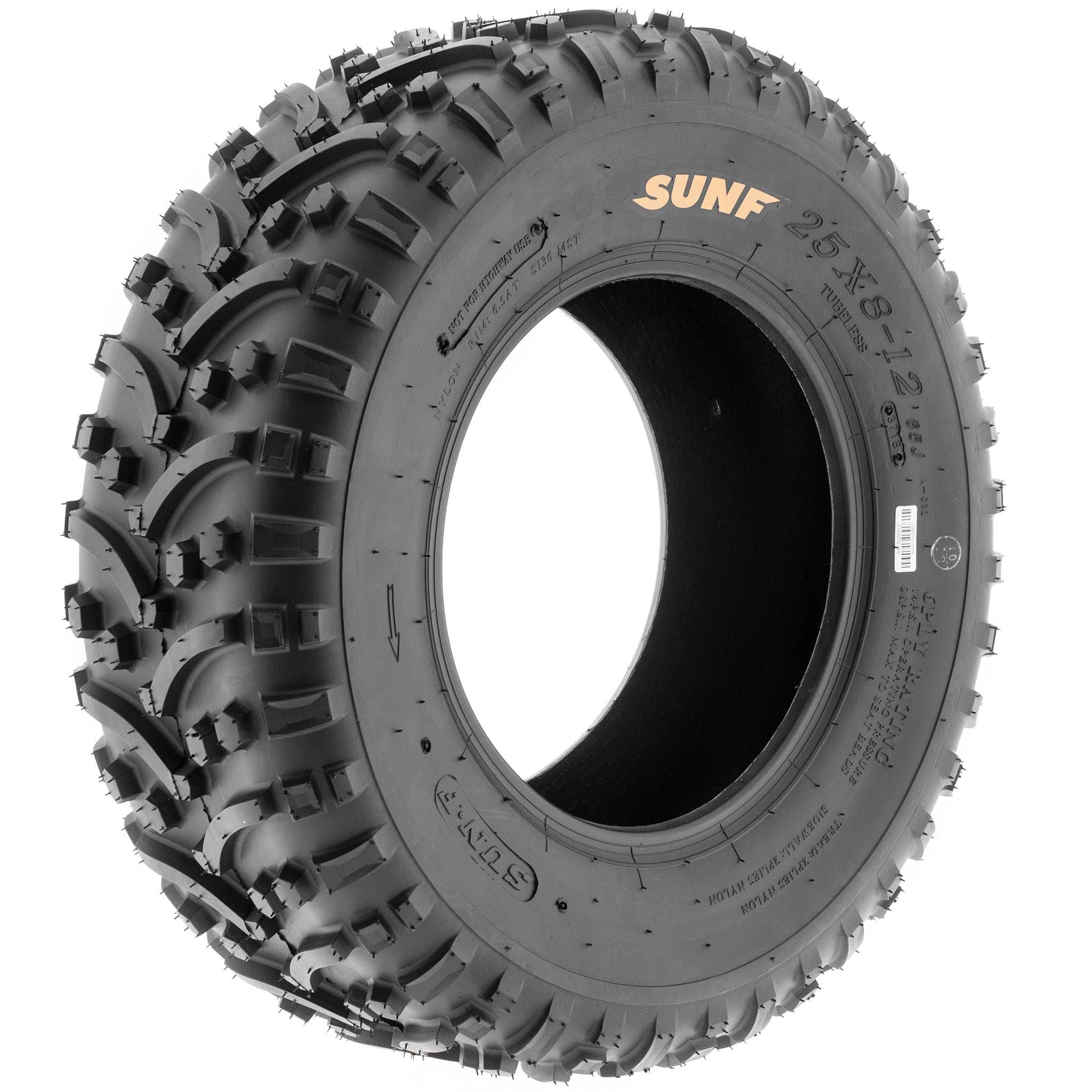 SunF ATV UTV Tires Off-Road A032 25x8-12 25x8x12 6 PR (Pair of 2)