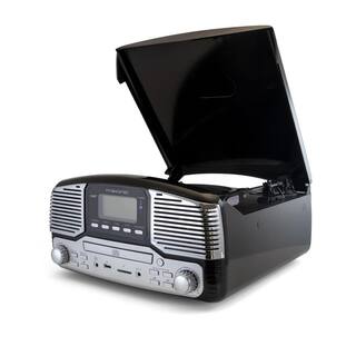 Trexonic Retro Record Player with Bluetooth and 3-Speed Turn Table in Black 985112155M