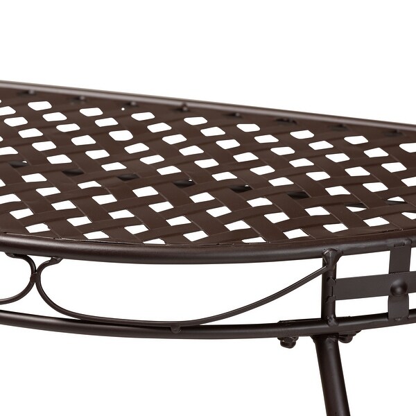 Laraine Modern and Contemporary Brown Metal Outdoor Console Table