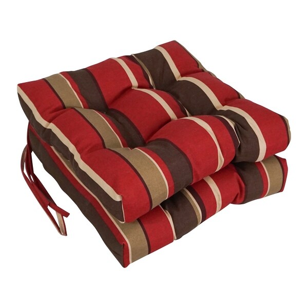 16-inch Square Tufted Indoor/Outdoor Chair Cushions (Set of 2) - 16