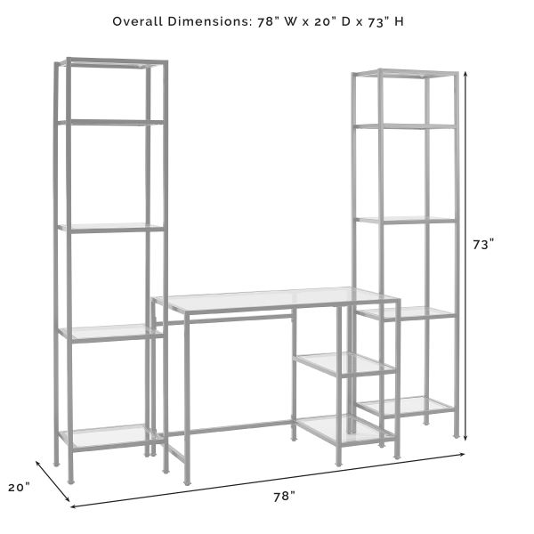 Aimee 3Pc Desk And Etagere Set