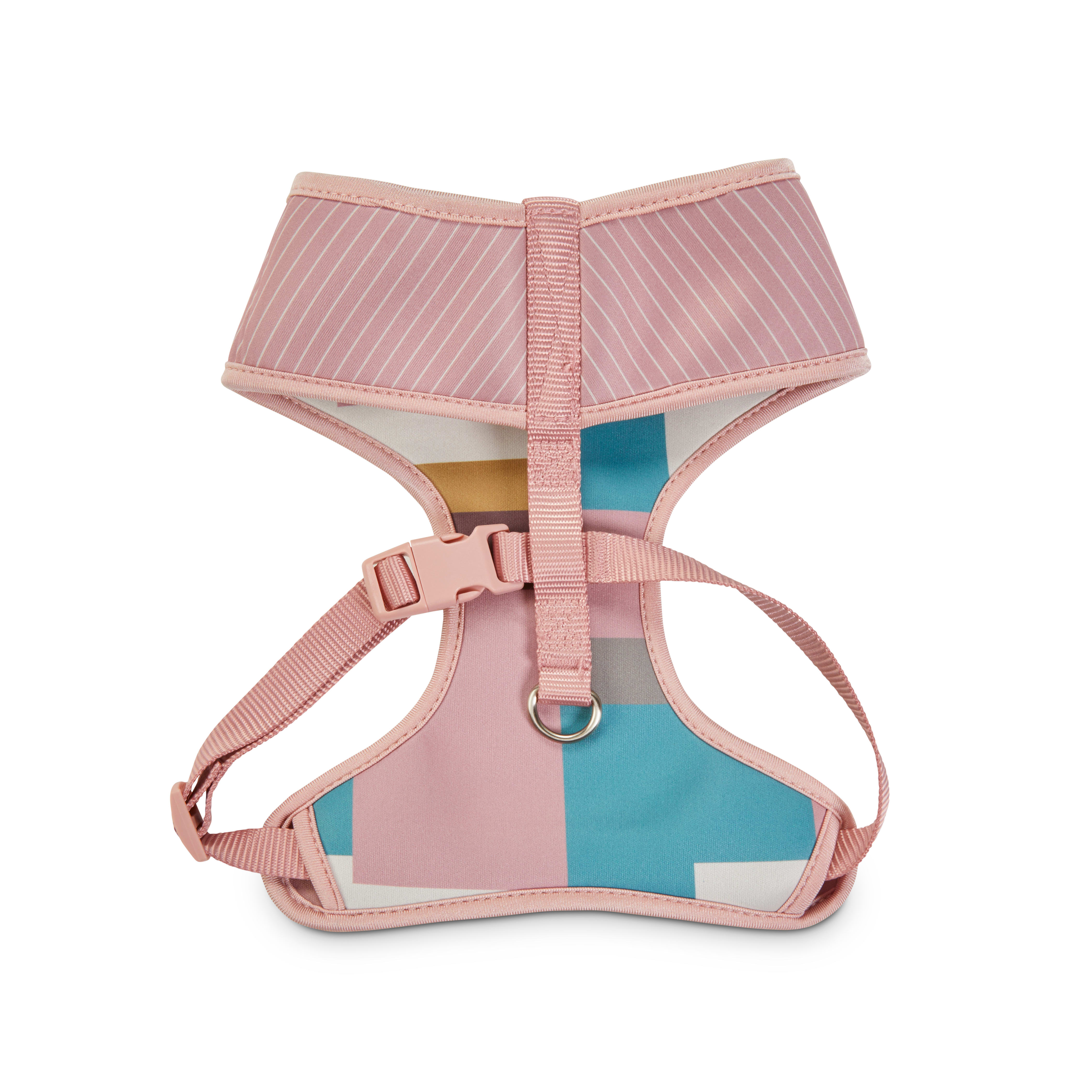 Bond  Co. Pink  Colorblocked Reversible Dog Harness， Large