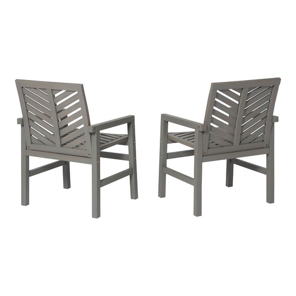 Middlebrook Acacia Wood Chevron Patio Chair (Set of 2)