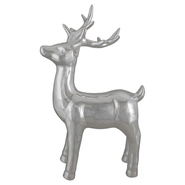 Metallic Silver Standing Reindeer Christmas Tabletop Decor