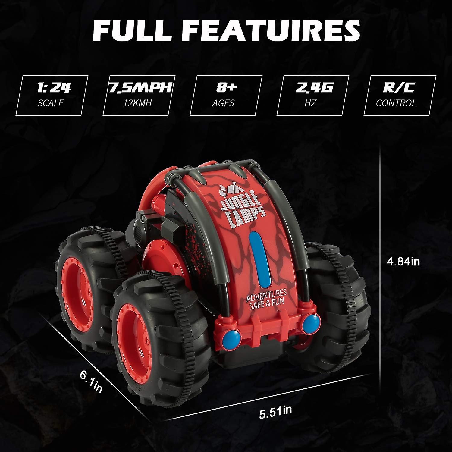 Remote Control Car For Boys，?2.4 Ghz Remote Control Boat Waterproof Rc Monster Truck Stunt Car 4wd Remote Control Vehicle Suitable For Use On Land And