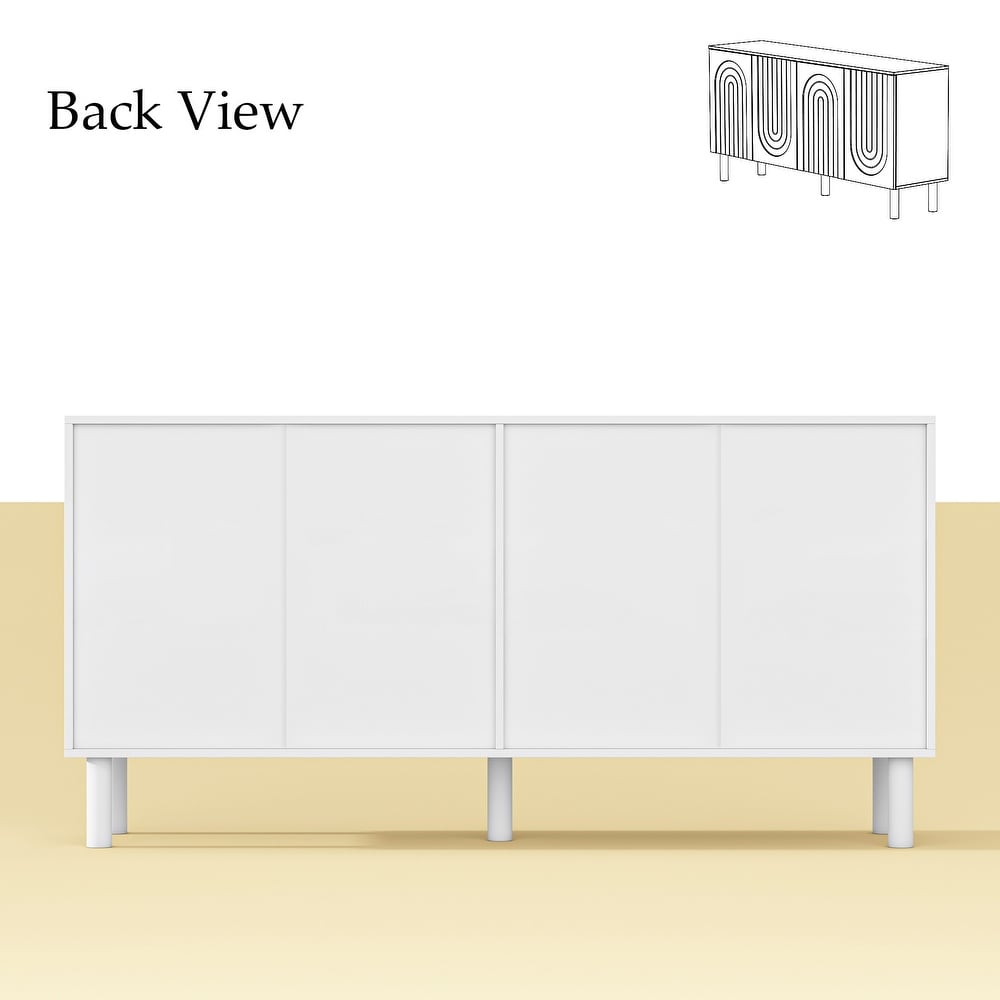 White MDF Sideboard Bookcase Kitchen Cabinet Buffet Credenza End Table