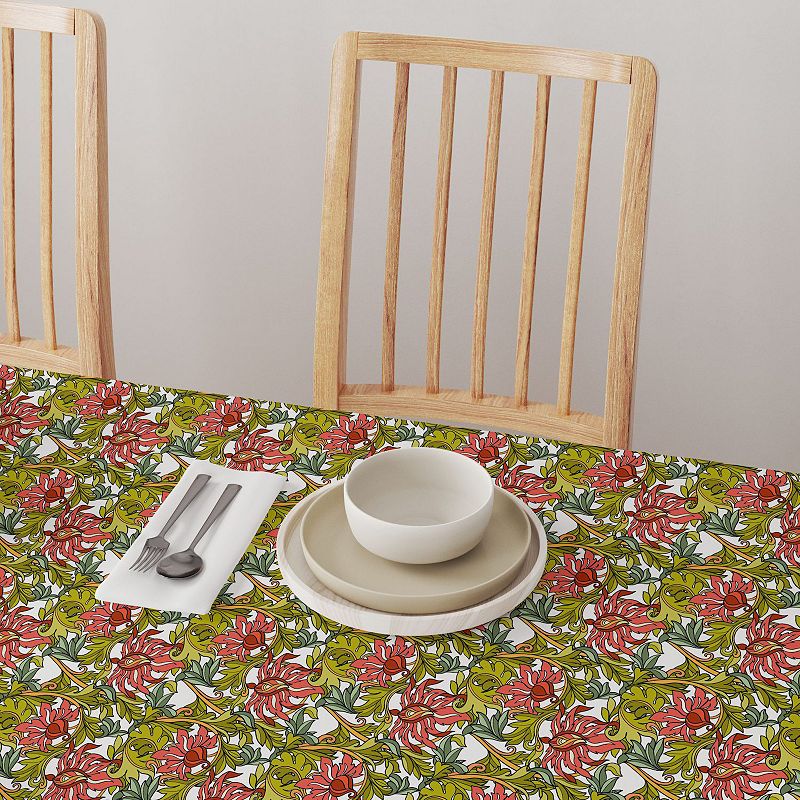 Rectangular Tablecloth， 100% Cotton， 52x104， Floral 4