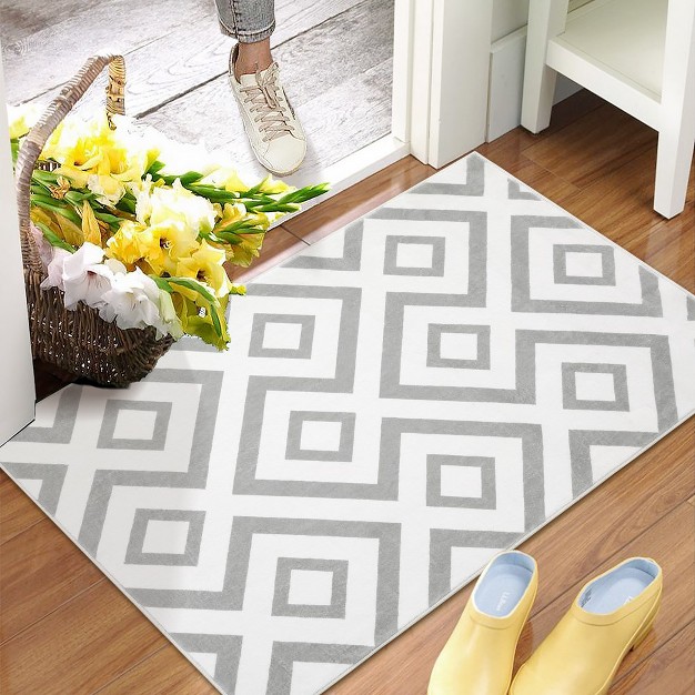 Area Rug Washable Rug Modern Geometric Print Carpet