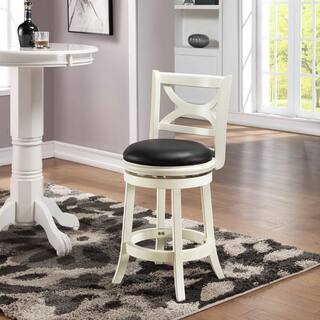 Boraam Florence 24 in. Cream Swivel Cushioned Bar Stool 43724