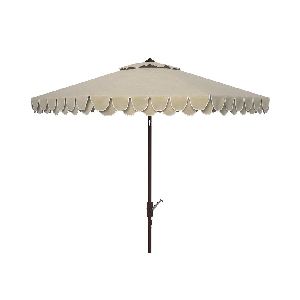 SAFAVIEH Outdoor Living Elegant Valance 11Ft Round Umbrella