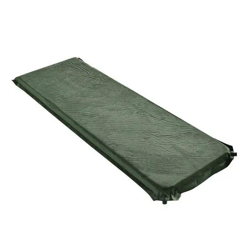 Factory Wholesale Single 8cm suede camping pads camping accessories automatic air cushion sleeping pad