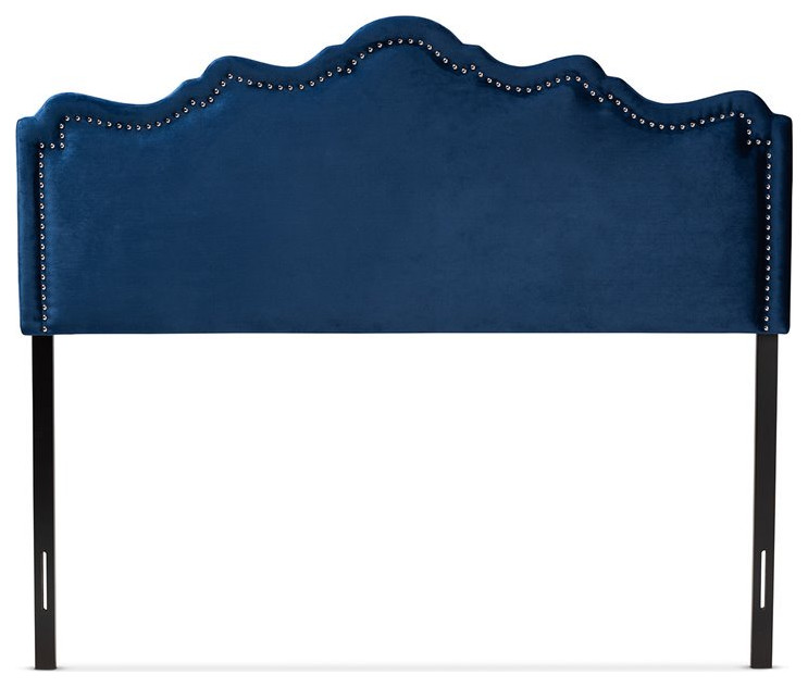 Baxton Studio Nadeen Contemporary Velvet Queen Headboard in Royal Blue   Transitional   Headboards   by Homesquare  Houzz