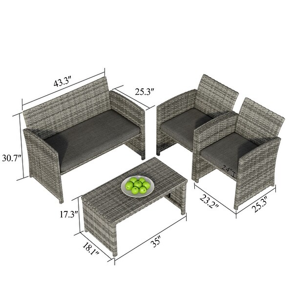 Corvus Alsace 4piece Outdoor Rattan Wicker Sofa Set