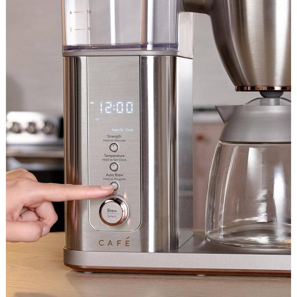 Cafe 10 Cup Stainless Steel Specialty Drip Coffee Maker with Glass Carafe and warming plate WiFi connected