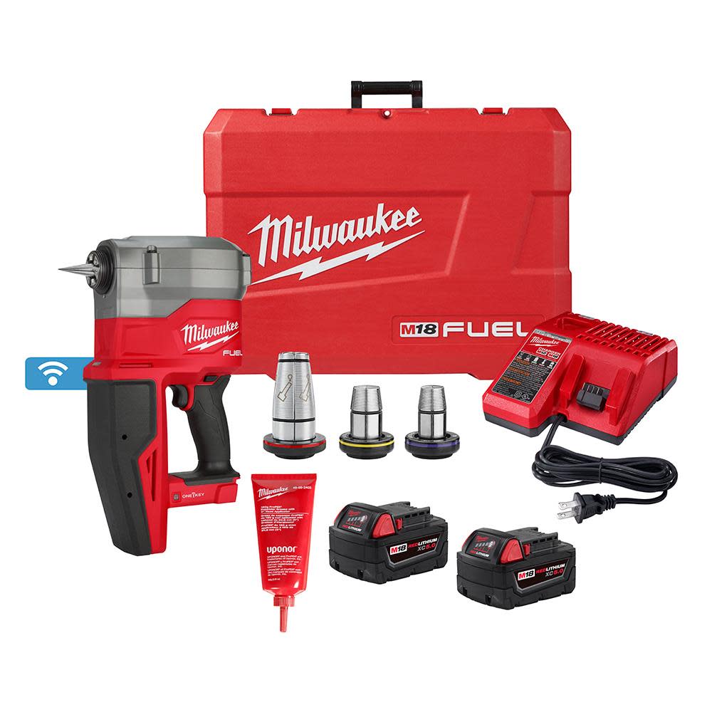 Milwaukee M18 FUEL 2 ProPEX Expander Kit with ONE KEY and 1 1/4 to  2 Expander Heads ;