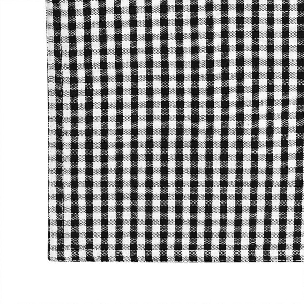 X 13 quot Cotton Gingham Table Runner White black Lush D cor