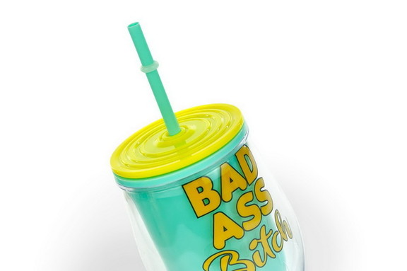 Just Funky Bad Ass Bitch Plastic Wine Tumbler Cup ...