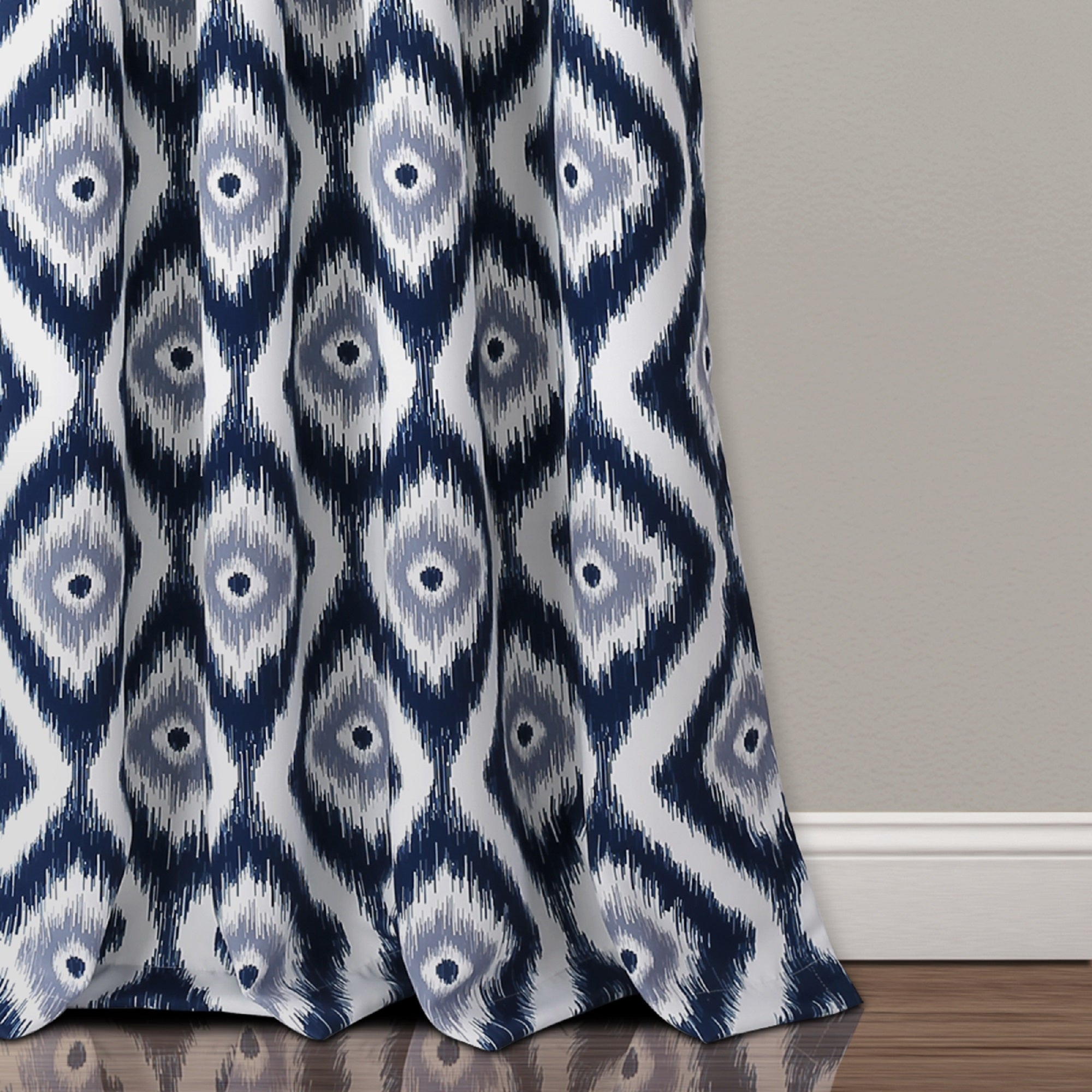 Diamond Ikat Room Darkening Window Curtain Set