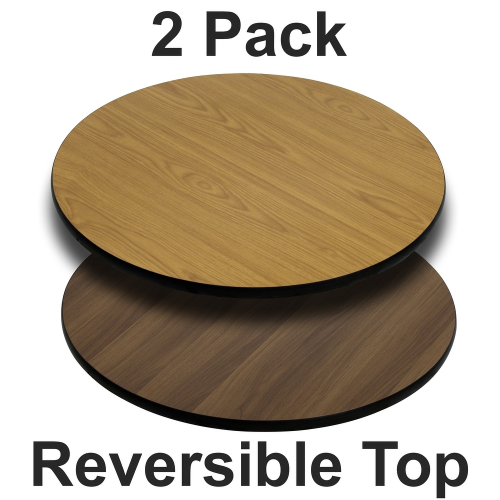 2 Pack 36'' Round Table Top with Reversible Laminate Top