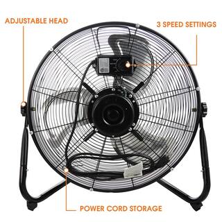 Vie Air 20 in. 3 Speed Industrial Floor Drum Fan with Adjustable Head 985109800M