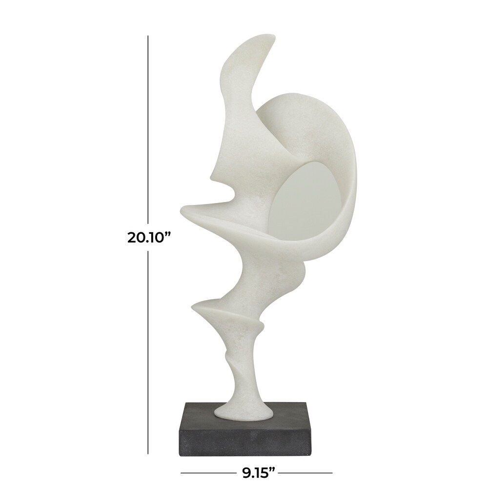 White Polystone Contemporary Abstract Sculpture