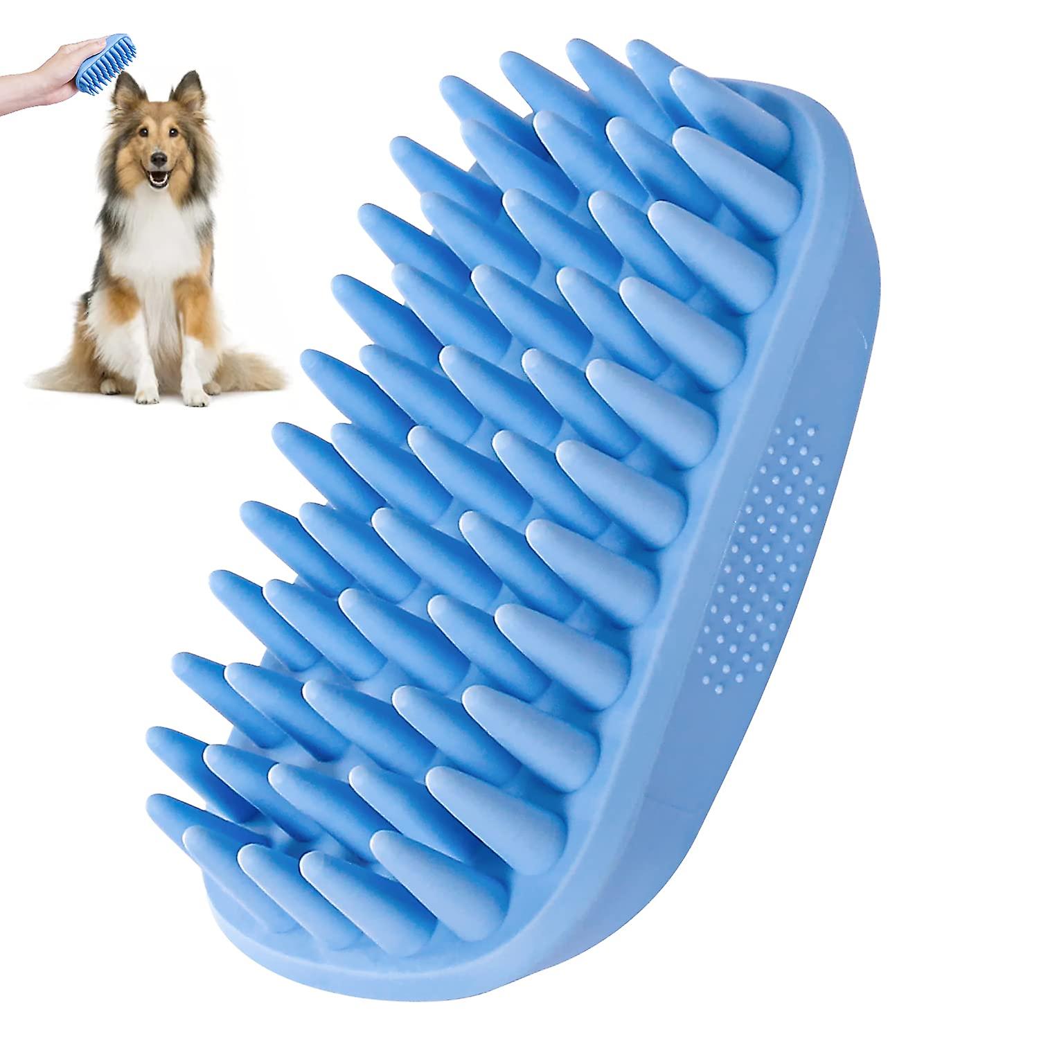 Dog Bath Brush，rubber Dog Shampoo Grooming Brush， Silicone Dog Shower Wash Curry Brush， Pet Scrubber For Short Long Haired Dogs Cats Massage Comb， Sof