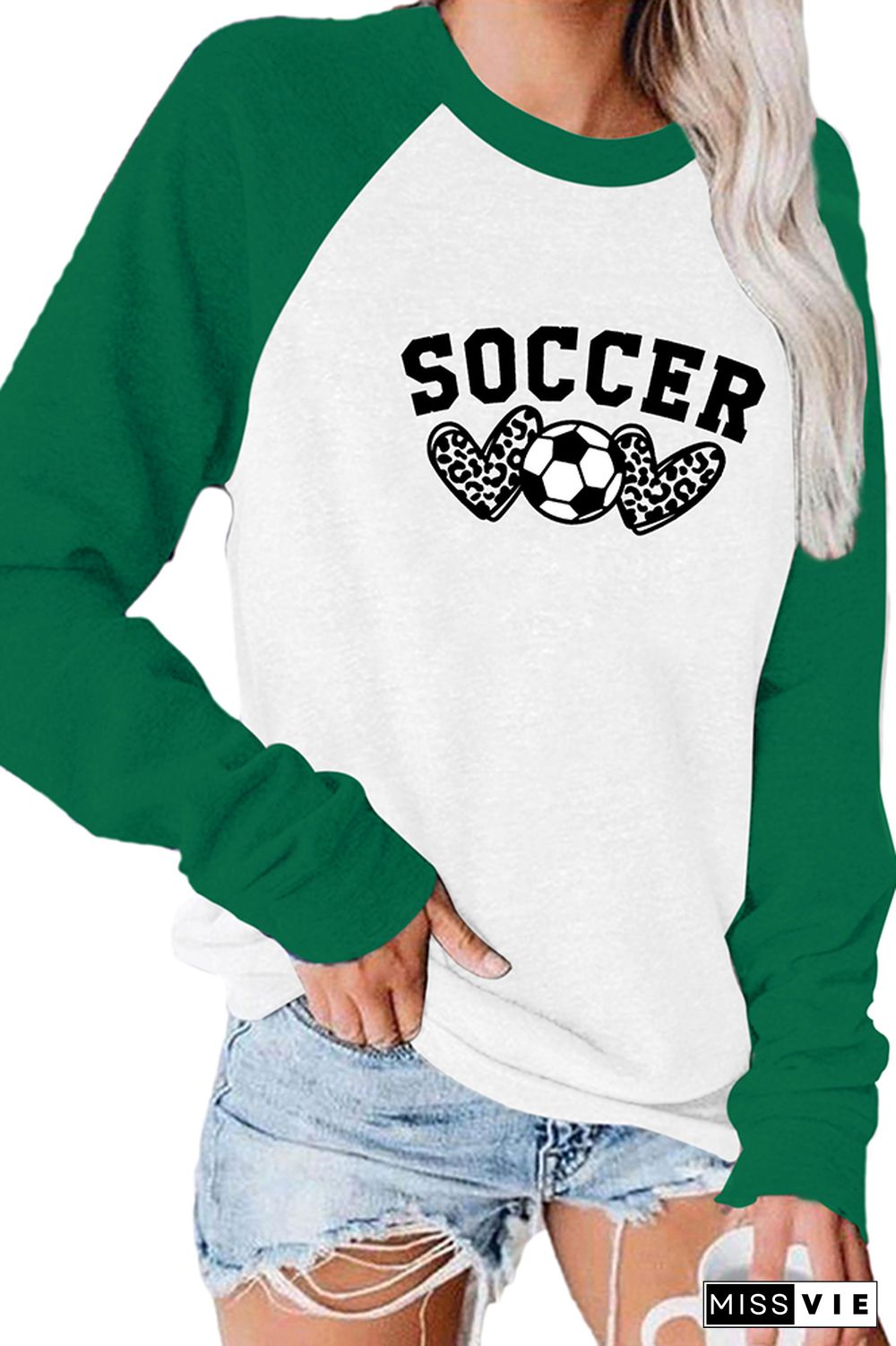 Soccer, Leopard Heart Graphic Tee Wholesale