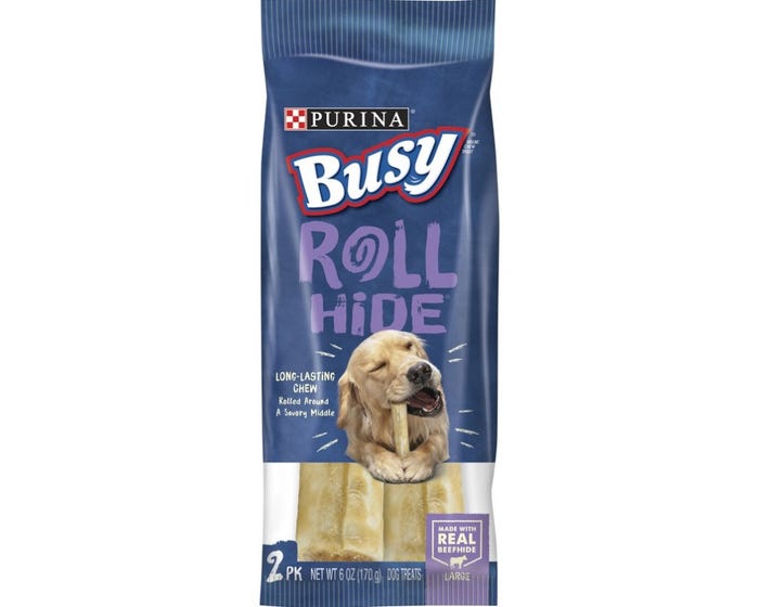 Purina Busy Roll Hide Large Dog Treats， 2 Count Pouch