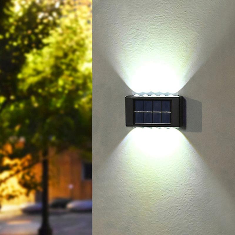 2led Solar Wall Lights Outdoor Waterproof Security Led Lighting For Garden Yard Fence Decor Lamps