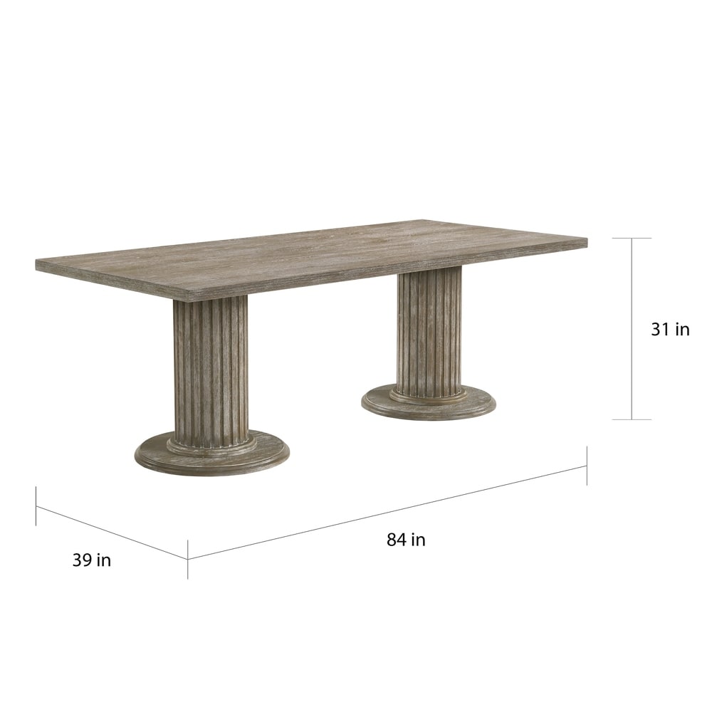 The Gray Barn Mulberry Lodge Reclaimed Grey Dining Table with Double Pedestal